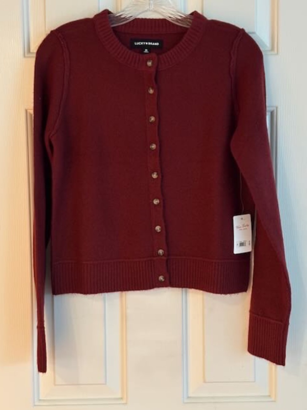 Lucky Brand Maroon Long Sleeve Cardigan NWT Size XS